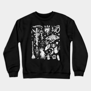 Witchy Incantation, Garden Witch Gothic Pagan Crystals, Mandrake Root, Crystals Crewneck Sweatshirt